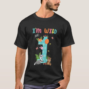 Kids I'm Wild And 1 Zoo Theme Birthday Safari Jun T-Shirt