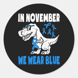Kids In November We Wear Blue Diabetes Awareness T Classic Round Sticker