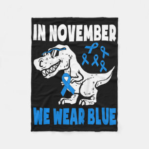 Kids In November We Wear Blue Diabetes Awareness T Fleece Blanket