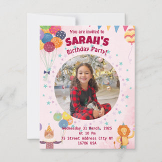kids invitation birthday party (girl)