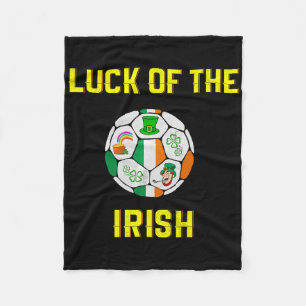 Kids Irish Flag Ireland Soccer Byll Art  Fleece Blanket