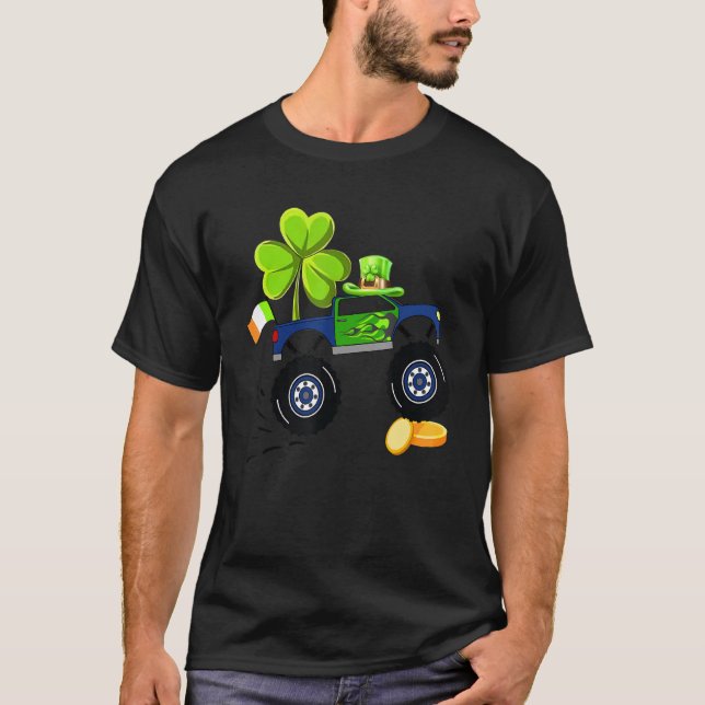 Kids Irish Patricks Day Monster Truck Lovers Boy S T-Shirt (Front)