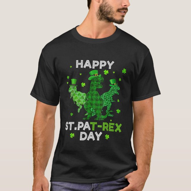 Kids Irish Rex Dinosaur Shamrock St Patricks Day G T-Shirt (Front)