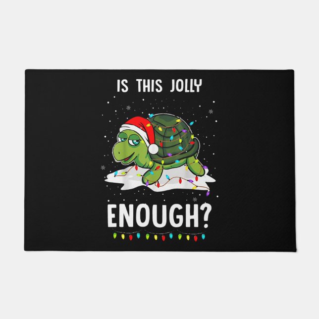 kids is this jolly enough turtle santa merry chris doormat (Front)