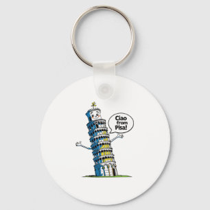 Kids Italy Leaning Tower Pisa ciao From Pisa' Girl Keychain