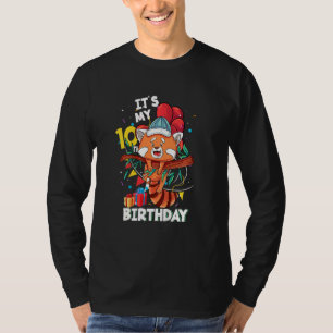 Kids Its My 10th Birthday 10 Year Old Red Panda Bi T-Shirt