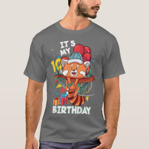 Kids Its My 10th Birthday 10 Year Old Red Panda Bi T-Shirt