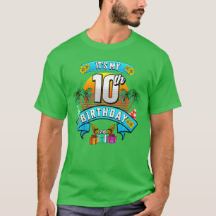 Kids Its My 10th Birthday Hawaii Beach Surfing 10 T-Shirt