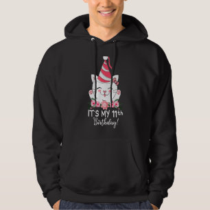 Kids Its My 11th Birthday  Kitty Cat 11 Year Olds  Hoodie