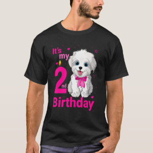 Kids It's My 2nd Birthday Dog 2 Years Old Puppy G T-Shirt