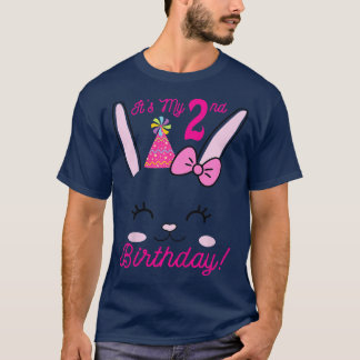 Kids Its My 2nd Birthday Girl Bunny Rabbit theme P T-Shirt