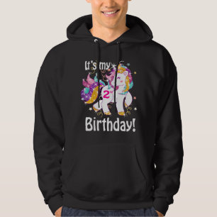 Kids Its My 2nd Birthday Unicorn Outfits for toddl Hoodie