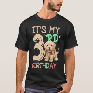 Kids It's My 3rd Birthday Dog  Theme 3 Years Old P T-Shirt
