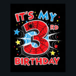 Kids Its My 3rd Birthday Spider Theme Party 3 Year Poster<br><div class="desc">Kids Its My 3rd Birthday Spider Theme Party 3 Years Old</div>