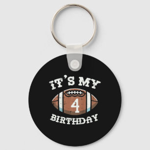 Kids Its My 4th Birthday American Football 4 Year  Keychain