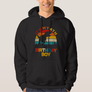 Kids It's My 4th Birthday Boys Dinosaur Rex Four Y Hoodie