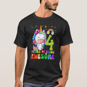 Kids It's My 4th Birthday Unicorn   Birthday Girls T-Shirt