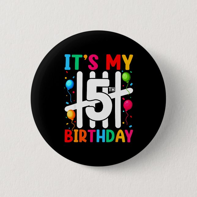 Kids It's My 5th Birthday 5 Five Birthday Boys Gir 2 Inch Round Button (Front)