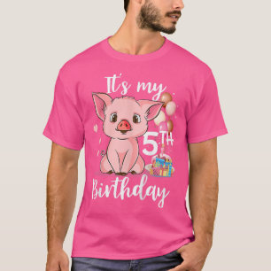 Kids It's My 5th Birthday - Cute Pigs Lovers Gift  T-Shirt