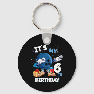 Kids Its My 6th Birthday 6 Year Old Bowling Birthd Keychain