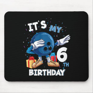 Kids Its My 6th Birthday 6 Year Old Bowling Birthd Mouse Pad