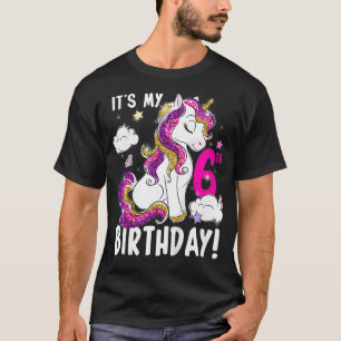 Kids It's My 6th Birthday Unicorn  T-Shirt