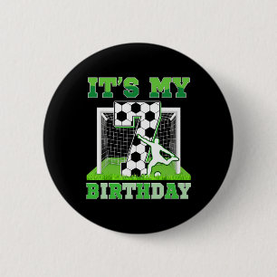 Kids It's My 7 Birthday Boy Funny 7yr Birthday Soc 2 Inch Round Button