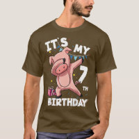 Kids Its My 7th Birthday 7 Year Old Pig Birthday