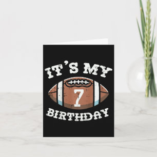 Kids Its My 7th Birthday American Football 7 Year Card