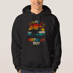 Kids It's My 7th Birthday Boy Seven Year Old Dinos Hoodie