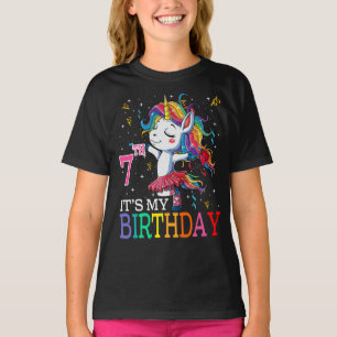 Kids It's My 7th Birthday Unicorn 7 Year Old Girls T-Shirt