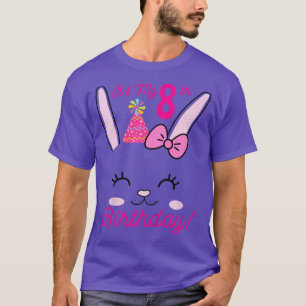 Kids Its My 8th Birthday Girl Bunny Rabbit theme P T-Shirt