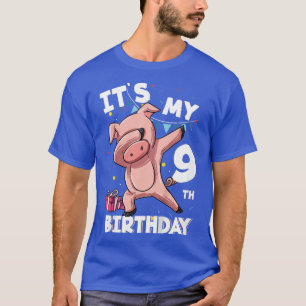 Kids Its My 9th Birthday 9 Year Old Pig Birthday T-Shirt