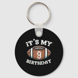 Kids Its My 9th Birthday American Football 9 Year Keychain