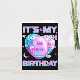 Kids It's My 9th Birthday Girl 9 Year Old Kp Bday  Card