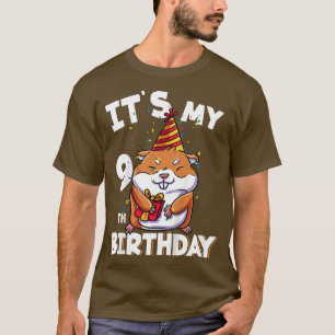 Kids Its My 9th Birthday Nine Year Old Pet Hamster T-Shirt