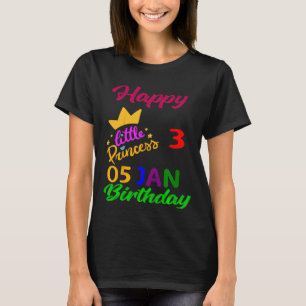 Kids January Girls Birthday 5 January 3rd Annivers T-Shirt