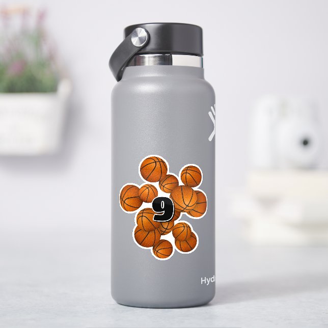 kids jersey number bunch of basketballs (HydroFlask)
