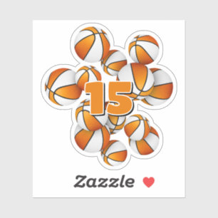 kids jersey number orange white basketballs