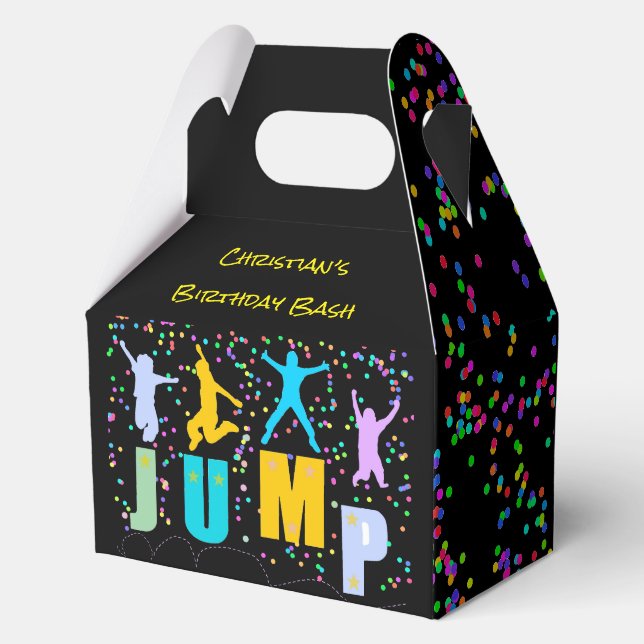 Kids Jump & Play Trampoline Birthday Bash Favor Box (Back)