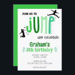Kid's Jump Trampoline Park Birthday Party Invitation<br><div class="desc">Kid's Birthday Invitation perfect for a birthday party at a trampoline park or bounce house. This colourful invitation features jumping silhouette clipart. Customize with your party information.</div>
