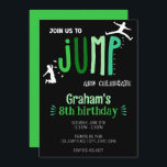 Kid's Jump Trampoline Park Birthday Party Invitation<br><div class="desc">Kid's Birthday Invitation perfect for a birthday party at a trampoline park or bounce house. This colourful invitation features jumping silhouette clipart. Customize with your party information.</div>