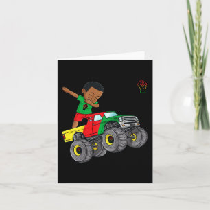 Kids Juneteenth Dabbing Black King In Monster Truc Card