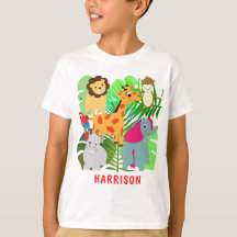 Kids Jungle Safari Cartoon Animals Personalized
