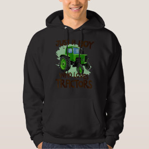 Kids Just A B Oy Who Loves Tractors F Arm Kid Birt Hoodie