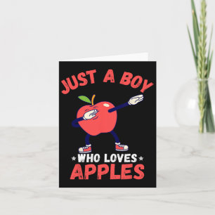 Kids Just A Boy Who Loves Apples Gifts Funny Apple Card