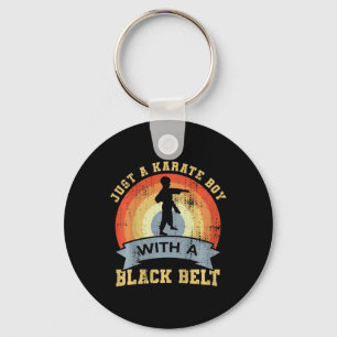 Kids Just A Karate Boy With A Black Belt Keychain