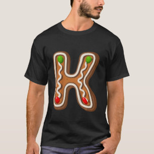 Kids  K Cutest Capital Christmas Cookie Alphabet L T-Shirt