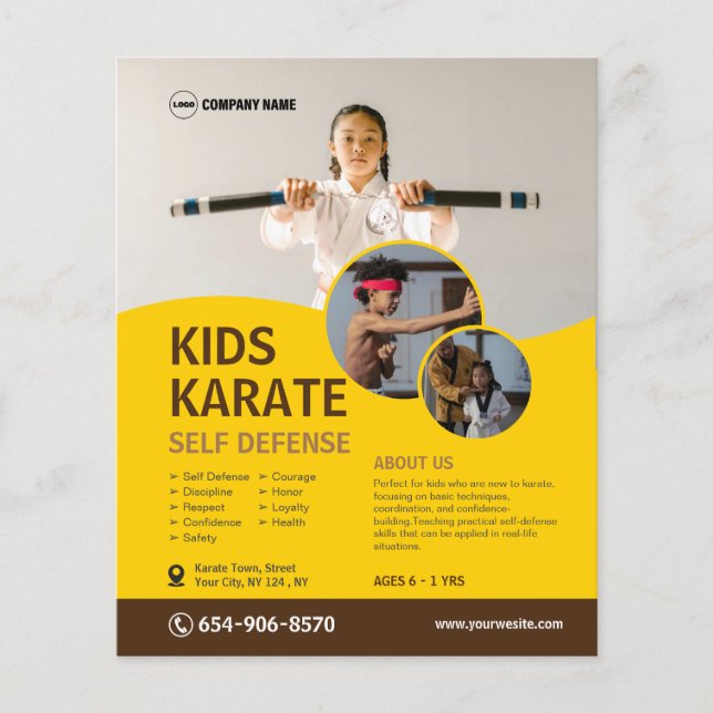 Kid's Karate Class Custom Flyer (Front)