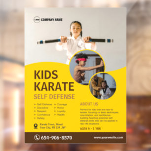 Kid's Karate Class Custom Window Cling